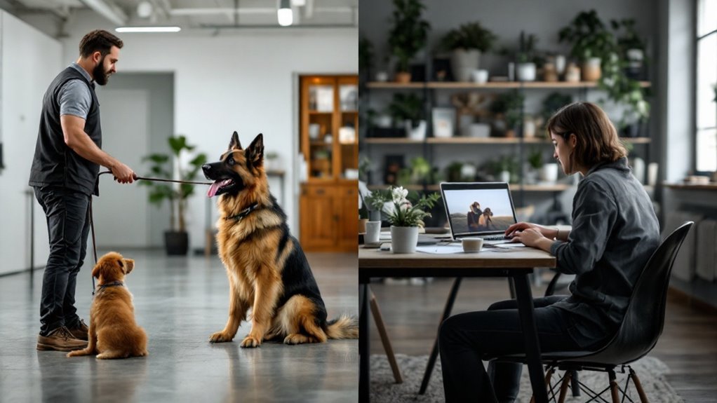 Professional Dog Trainer vs Online Course